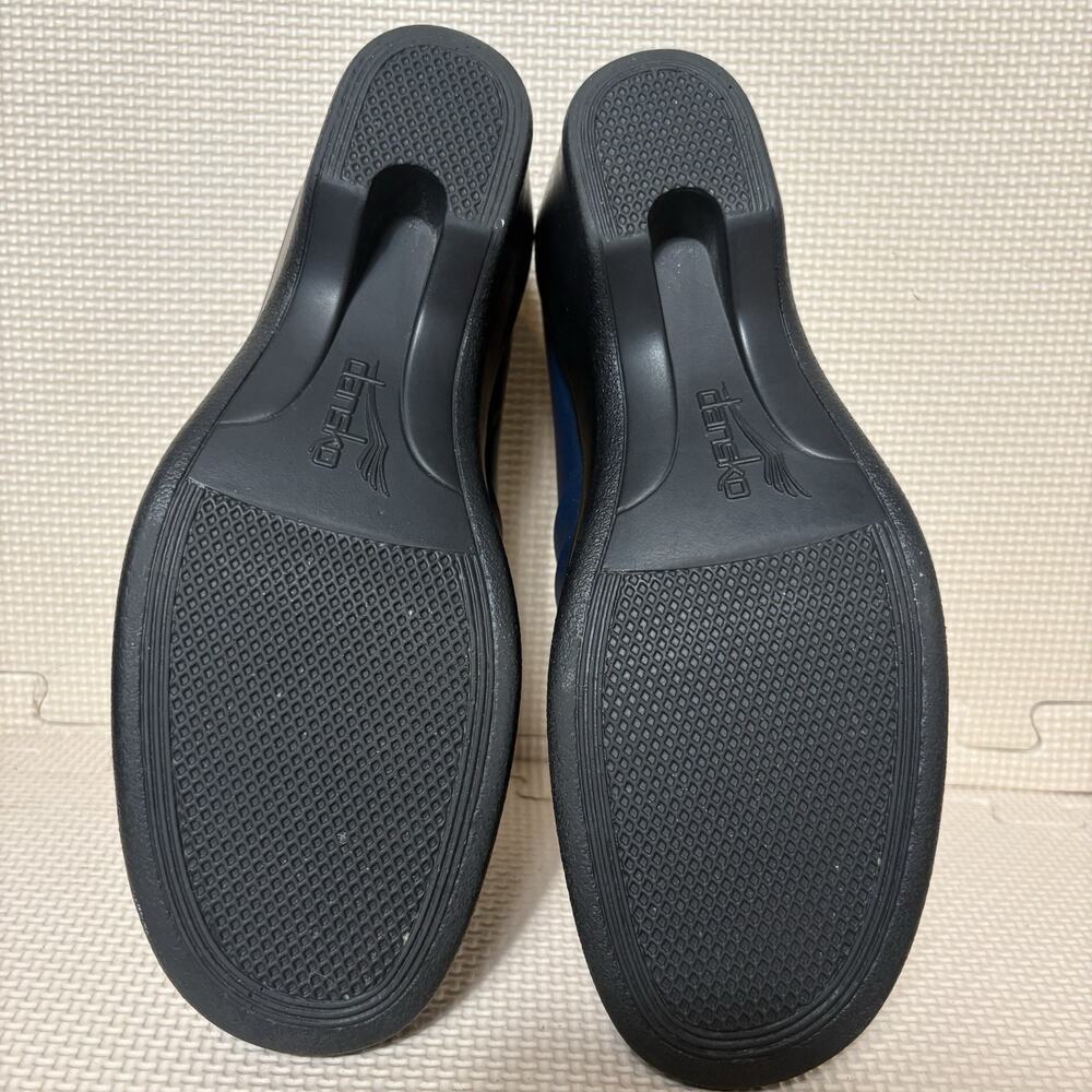 Dansko Womens Blue Leather Aubrey Pleated Slip-on Clogs Shoes EU 41/US 10.5 Work - Picture 8 of 11